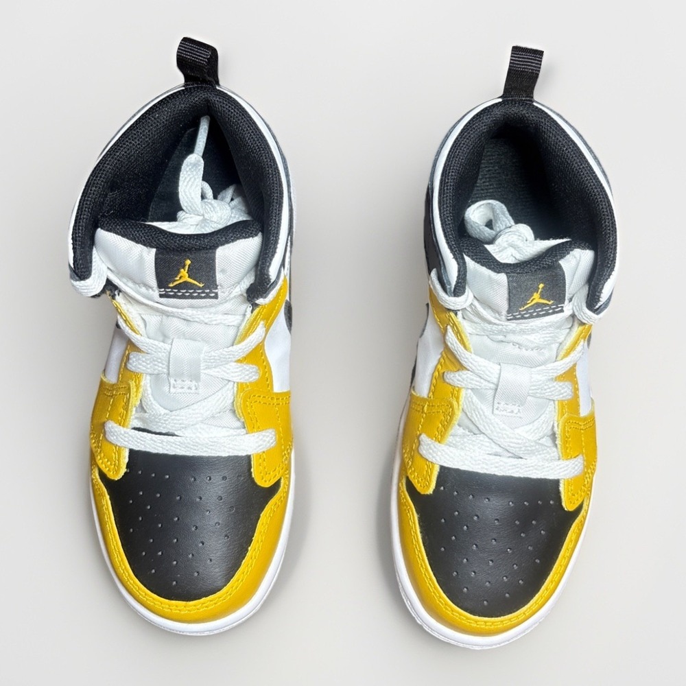 Jordan 1 Mid (TD) Toddlers' Shoes Yellow Ochre-Black-White DQ8425-701 Size 10c - Picture 3 of 9